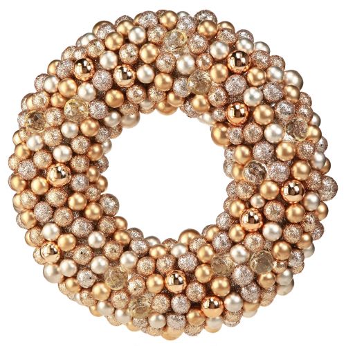 tételeket Golyós koszorú Karácsonyi koszorú Gold Pearl Clear Ø33cm
