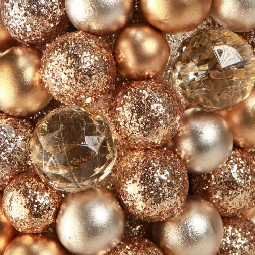 tételeket Golyós koszorú Karácsonyi koszorú Gold Pearl Clear Ø33cm