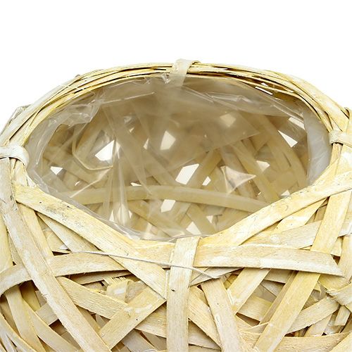 Floristik24 Forgácssárga golyós edény Ø23cm H19cm