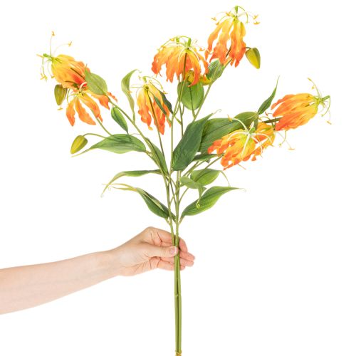 Művirág Gloriosa narancs hosszú szárral vázába 80cm 3db | Floristik24.hu