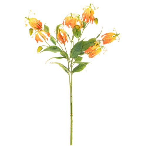 Művirág Gloriosa narancs hosszú szárral vázába 80cm 3db | Floristik24.hu