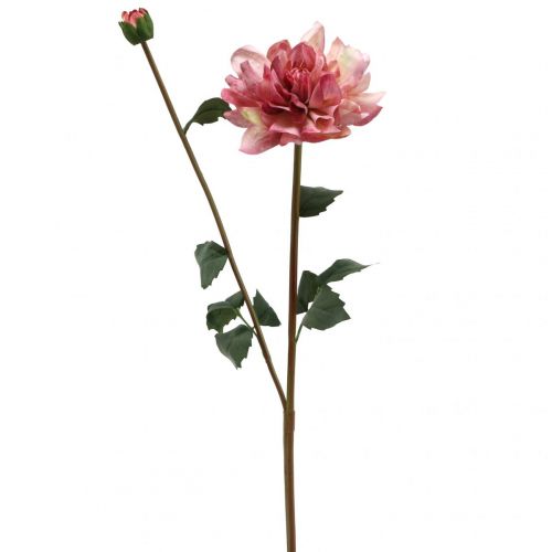 Floristik24 Mesterséges virág dália rózsaszín virág bimbóval H57cm