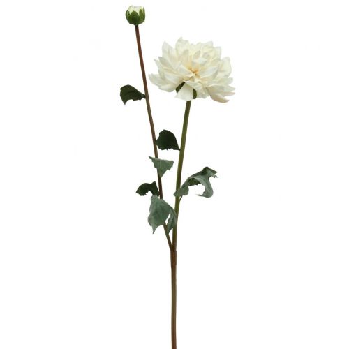 Floristik24 Művirág Dahlia White Művirág bimbóval 57cm