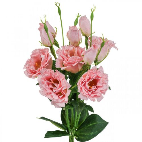Floristik24 Művirágok Lisianthus rózsaszín műselyem virágok 50cm 5db