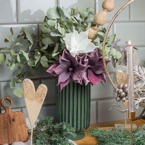 Floristik24 Művirág magnólia lila habvirág Ø10cm 6db