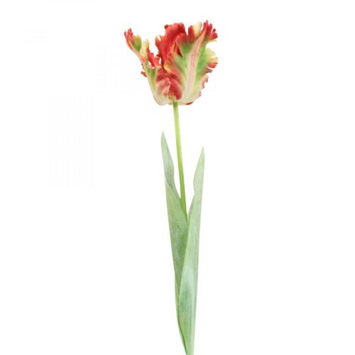 Floristik24 Művirág, papagáj tulipán piros sárga, tavaszi virág 69cm