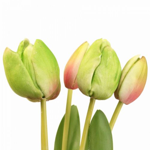 tételeket Művirág tulipánzöld, tavaszi virág 48cm 5 db-os köteg