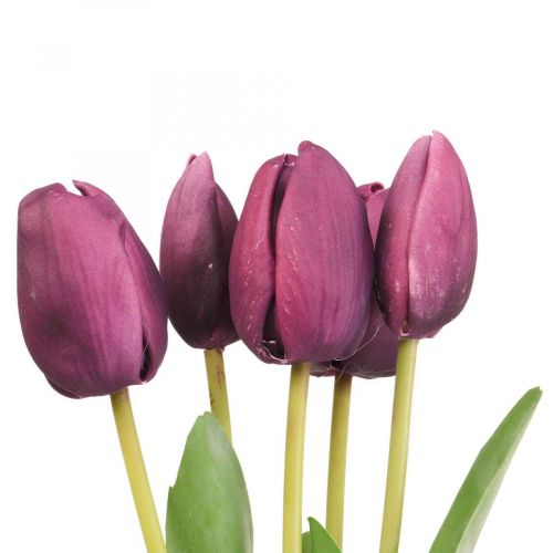 tételeket Művirág tulipán lila, tavaszi virág 48cm 5 db-os köteg