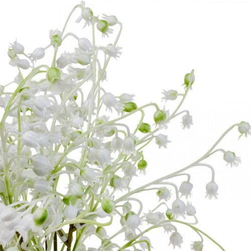 tételeket Művirágok, gyöngyvirágok mesterséges díszítése fehér 38cm 5db