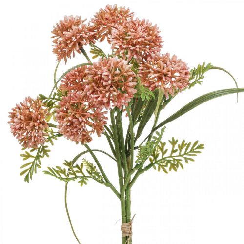 Floristik24 Művirág rózsaszín allium díszítésű díszhagyma 34cm 3db csokorban