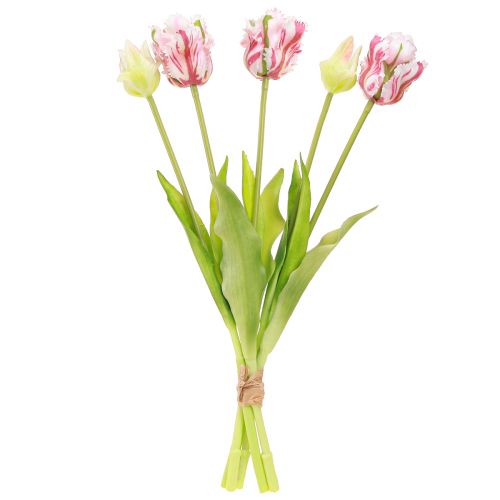 tételeket Művirág csokor 5 db papagáj tulipán Műtulipán 40cm