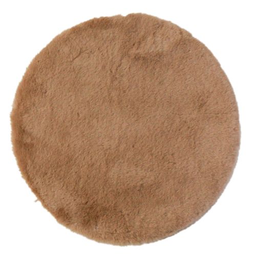 Floristik24 Műszőrme dekorprémes kerek asztali futószőrme szőnyeg barna Ø38cm