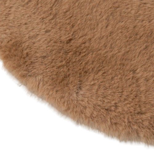 tételeket Műszőrme dekorprémes kerek asztali futószőrme szőnyeg barna Ø38cm