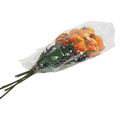 Floristik24 Műrózsa töltött narancssárga Ø6cm L37cm 6db