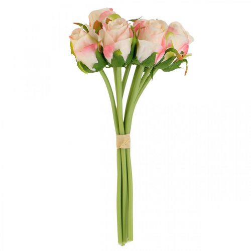 Floristik24 Műrózsa rózsaszín sárgabarack műrózsa 28cm csokor 9db