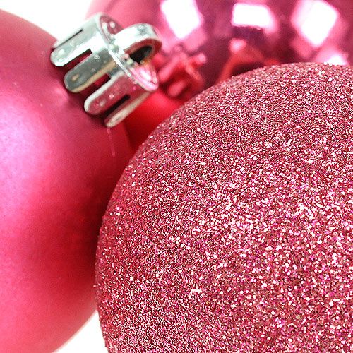 tételeket Műanyag karácsonyi labdák rózsaszín Ø6cm 10db