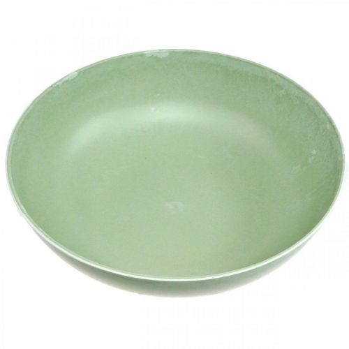 tételeket Kerek virágtartó, virágdekoráció, műanyag tál, virágdíszekhez való tároló, zöld, foltos fehér, M8.5cm, Ø30cm