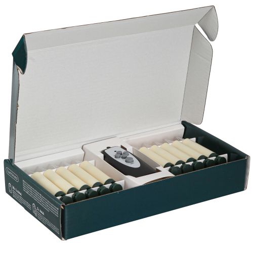 tételeket LED fa gyertyák elemes távirányító villogás 10 LED H10cm