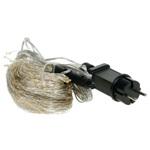 Floristik24 LED-es lámpaköteg kívül és belül 640 1,9 m ezüst/meleg fehér