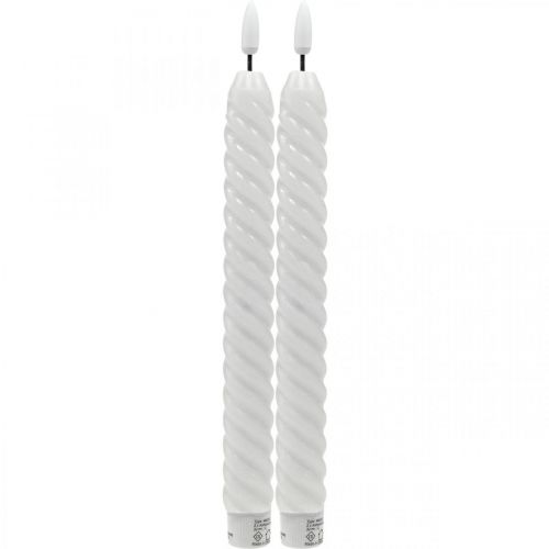 Floristik24 LED pálca gyertyák fehér időzítő valódi viasz elemhez 25cm 2 db