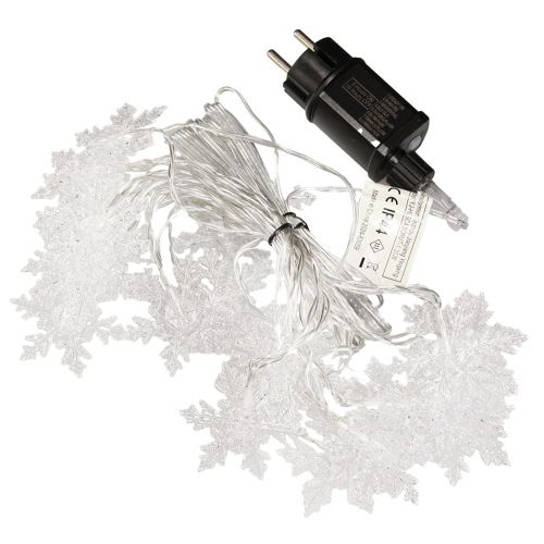 tételeket LED füzér hópelyhek kültéri hideg fehér 24 LED 460cm