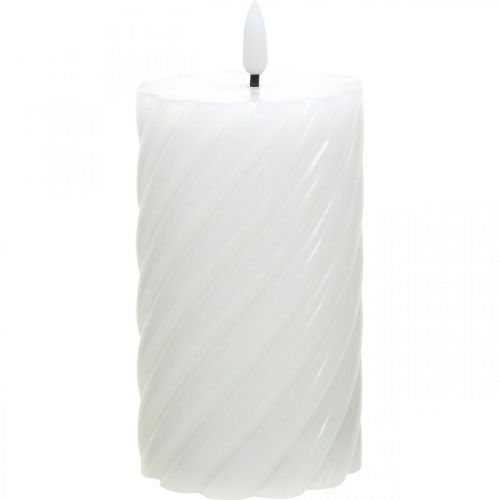 LED-es gyertya időzítővel fehér meleg fehér valódi viasz Ø7,5cm H15cm