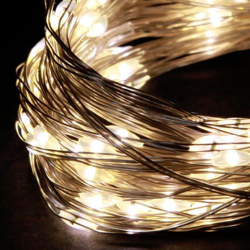 tételeket LED fényfüzér 100 Micro LED meleg fehér időzítővel 4 darab