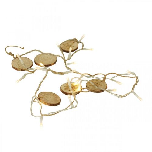 tételeket LED tündérlámpák karácsonyi fények belsejében fa korongok L120cm