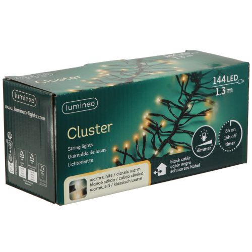 tételeket LED világítólánc klaszter kültéri időzítő 144 LED 130cm