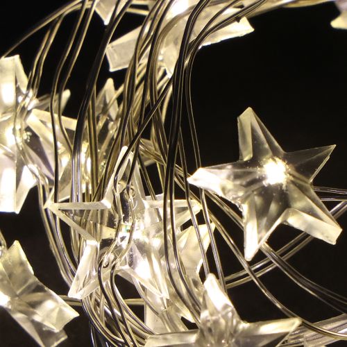 tételeket LED tündérfények csillagokkal 20 mikro LED meleg fehér időzítővel 6 darab