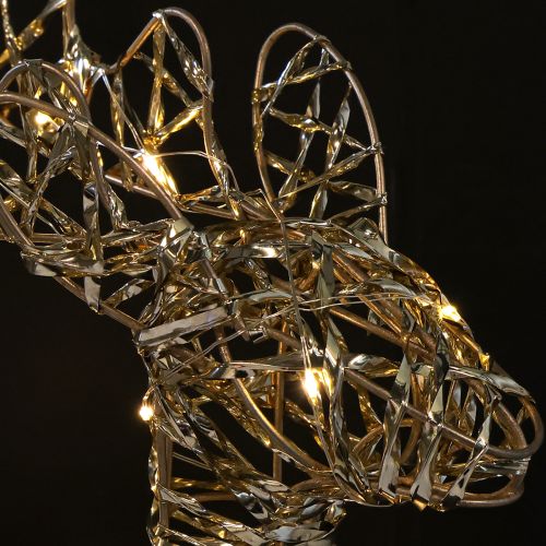 tételeket LED rénszarvas fém karácsonyfadekoráció beltéri arany színű, 40 cm magas