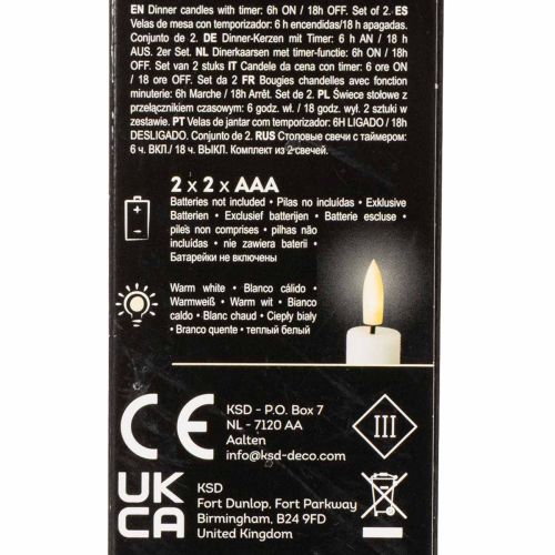 LED kúpos gyertya fehér