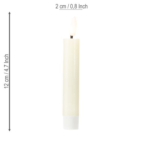 tételeket LED gyertya krémszínű melegfehér, valódi viaszból, M14,5 cm, 2 db
