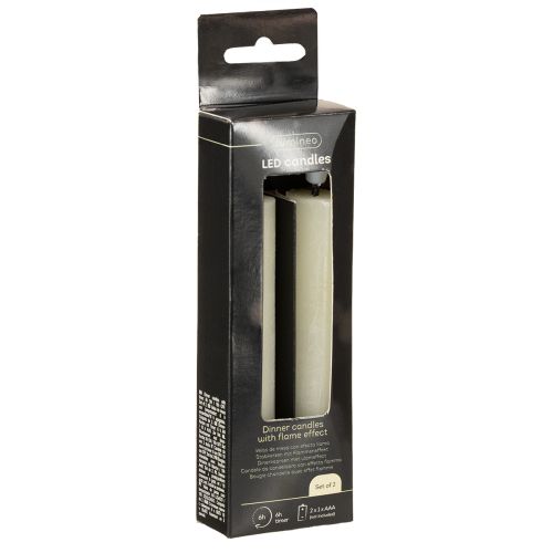 tételeket LED gyertya krémszínű melegfehér, valódi viaszból, M14,5 cm, 2 db