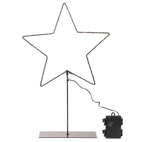 LED csillag elemtartóval, ablakpárkányra és asztalra szerelhető állványon, 46 cm | Floristik24.hu