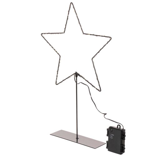 LED csillag elemtartóval, ablakpárkányra és asztalra szerelhető állványon, 46 cm | Floristik24.hu