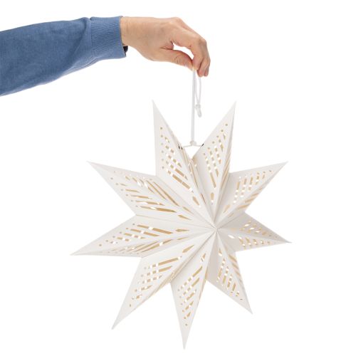 Karácsonyi csillag LED dekoráció függőbe, meleg fehér, beltéri, 38 cm | Floristik24.hu