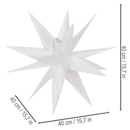 Dekoratív LED csillag, meleg fehér, kültéri, időzítővel, 40 cm | Floristik24.hu