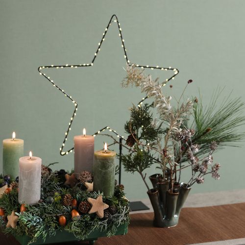 LED állólámpa fémből 100 db Micro LED meleg fehér Ø37cm