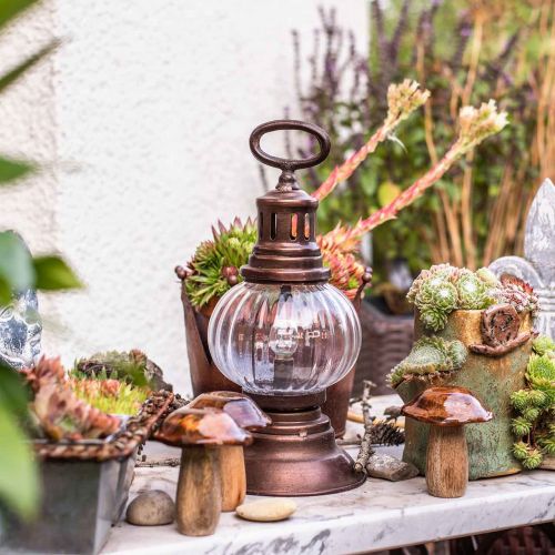 Floristik24 LED hurrikán lámpa, fém lámpa, díszlámpa, vintage megjelenés Ø12,5cm H30cm