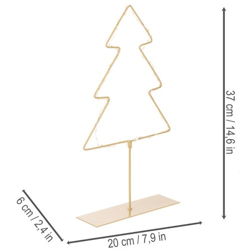 Karácsonyfa sziluett 60 meleg fehér LED-del beltéri asztaldíszítéshez, 37 cm | Floristik24.hu