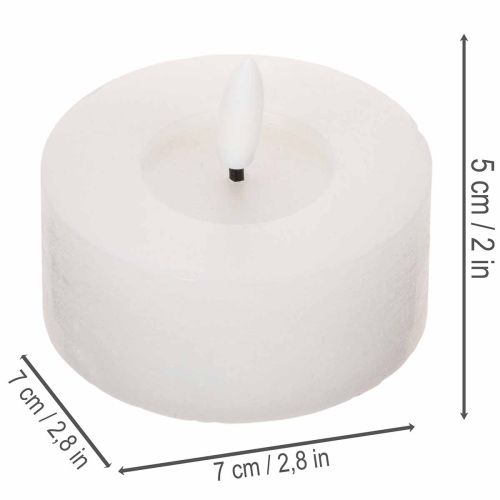 LED XL Teamécses Fehér Valódi Viasz Időzítővel Meleg Fehér 6cm 2db | Floristik24.hu