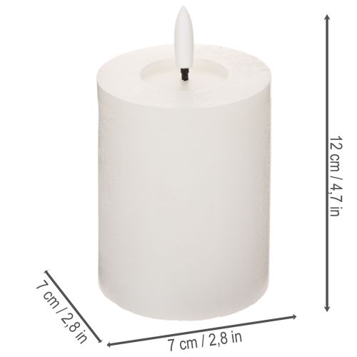LED oszlopgyertya, pislákoló, időzítővel, Ø7cm, 12cm | Floristik24.hu