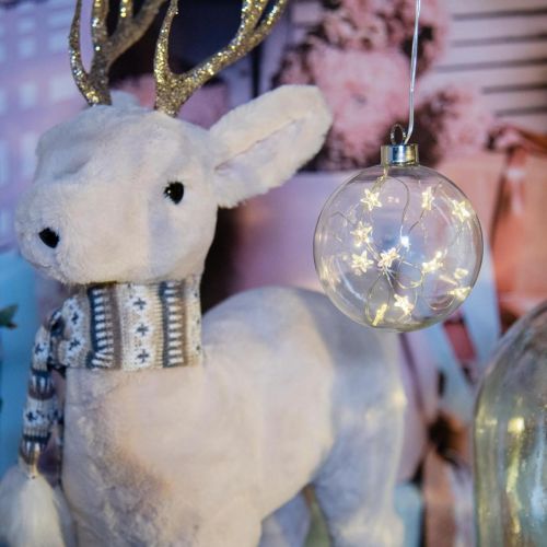 Floristik24 LED karácsonyi labdák üvegtündér lámpák csillagok Ø10cm 2db