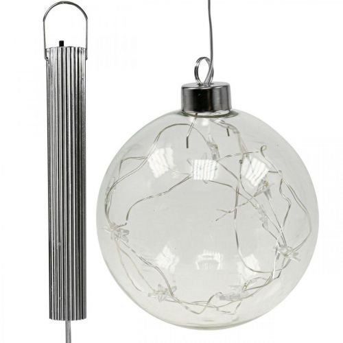 Floristik24 LED karácsonyi labdák üvegtündér lámpák csillagok Ø10cm 2db