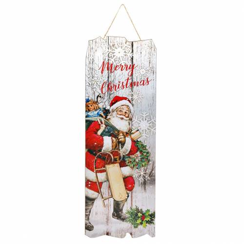 Floristik24 LED-es falfestmény Mikulás "Merry Christmas" 21 × 60 cm Akkumulátorhoz