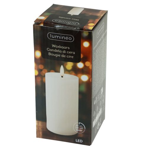 Floristik24 LED gyertya időzítő valódi viasz fehér rusztikus megjelenés Ø7cm H15cm