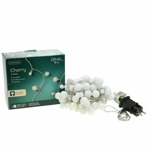 Floristik24 LED fénylánc Cherry meleg fehér 9m 120LED