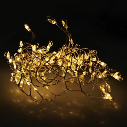 Floristik24 LED világítólánc meleg fehér ezüst 100cm 100L akkumulátornak