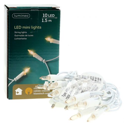 tételeket LED mini lánc 10L fehér meleg fehér 1,5m